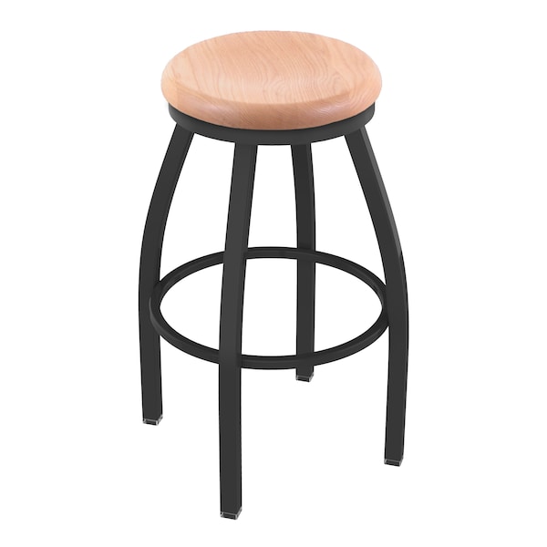 25" Swivel Counter Stool, Pewter Finish, Nat Oak Seat